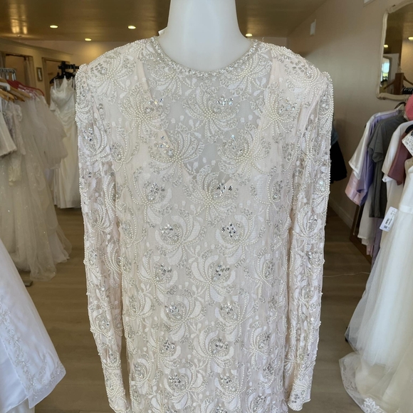 Champagne beaded dress, Size S - Picture 2 of 3